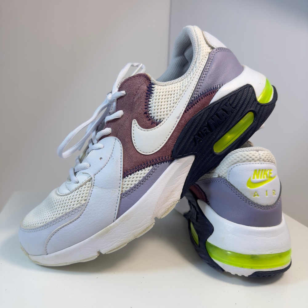 Nike Air Max Excee Womens 10 White Plum Grey Volt CD5432-007 Sneakers